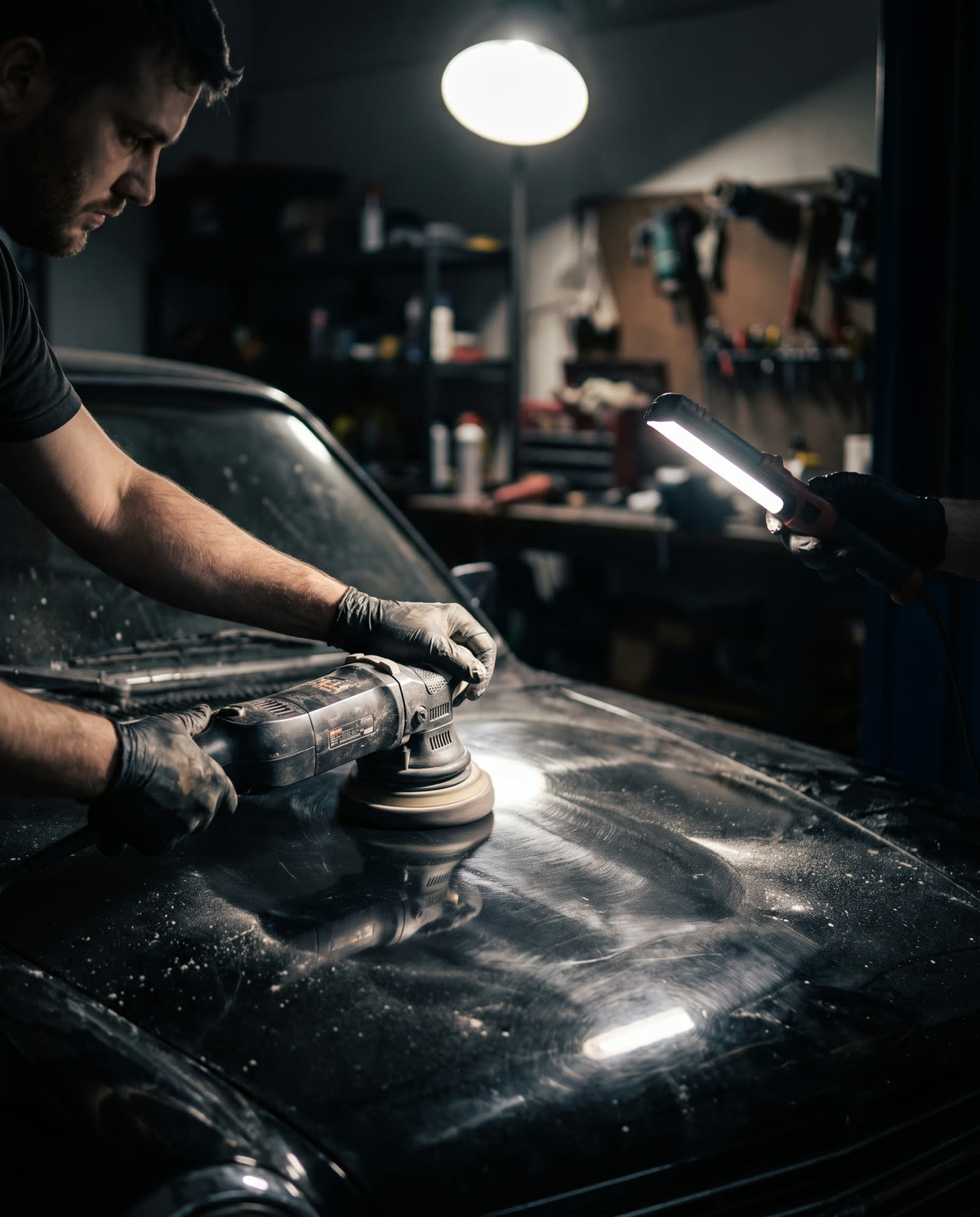 Detailer polishing paint